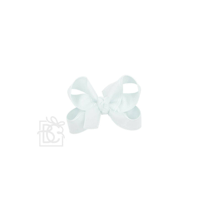 Beyond Creations, LLC - LAYERED ORGANZA/GROSGRAIN BOW ON CLIP: 4.5" Large - 1.5" Ribbons on Alligator Clip / ANTIQUE WHITE