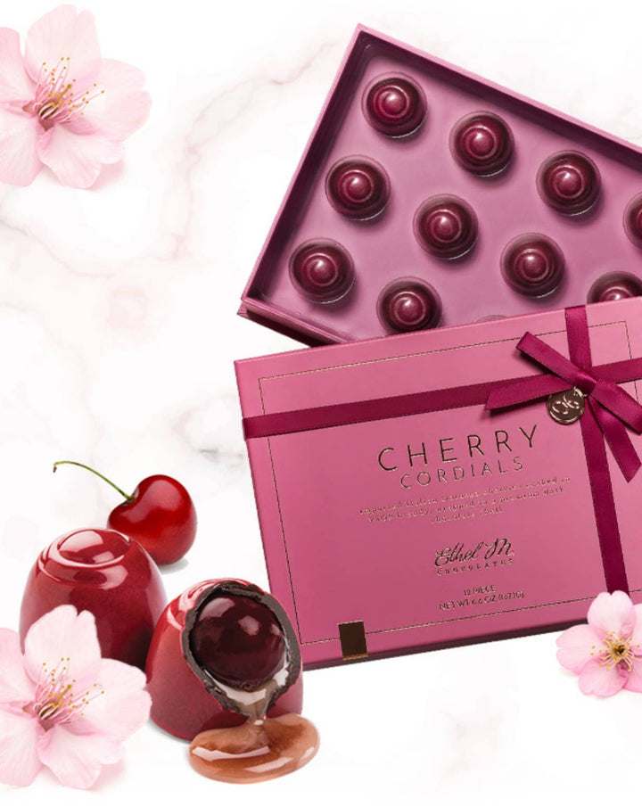 Ethel M Chocolates - PREMIUM 12-PIECE CHERRY CORDIAL COLLECTION, ASSORTMENT