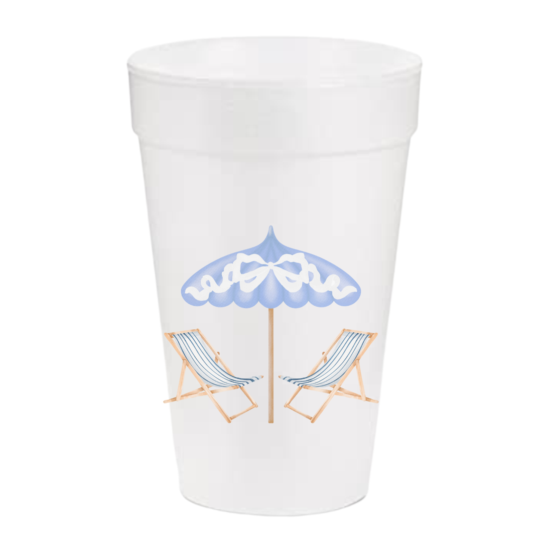 Busy Bee Gift - Summer Coastal Styrofoam Cup | | Set of 10, 20 ounces