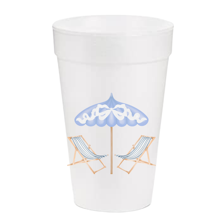 Busy Bee Gift - Summer Coastal Styrofoam Cup | | Set of 10, 20 ounces