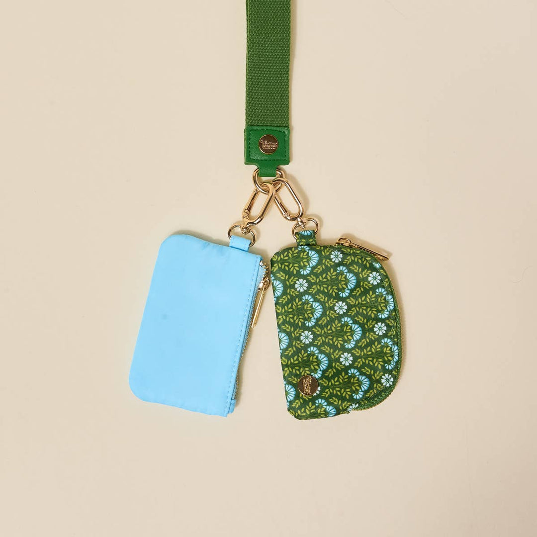 The Darling Effect - Dynamic Duo Pouch Wristlet–Everbloom Forest Green