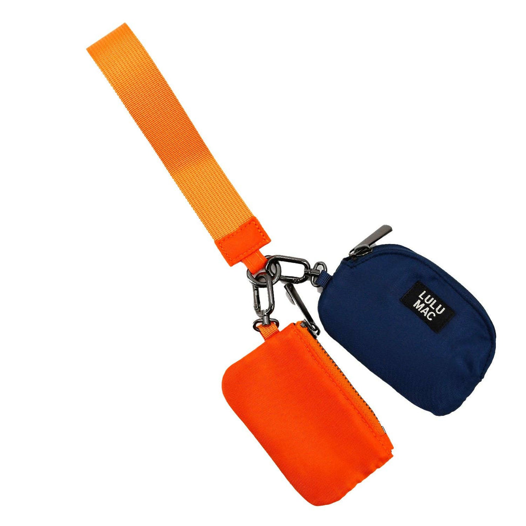Girlie Girl Originals - DP-8162 Orange/Navy Lulu Mac Double Pouch Wristlets