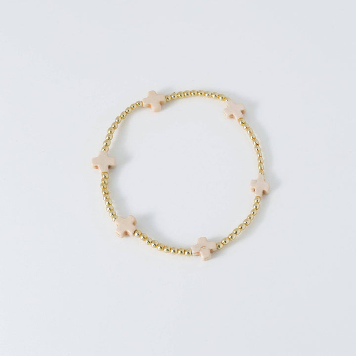 Coastal Grit - Island Girl Cross Bracelet: Off-white Cross