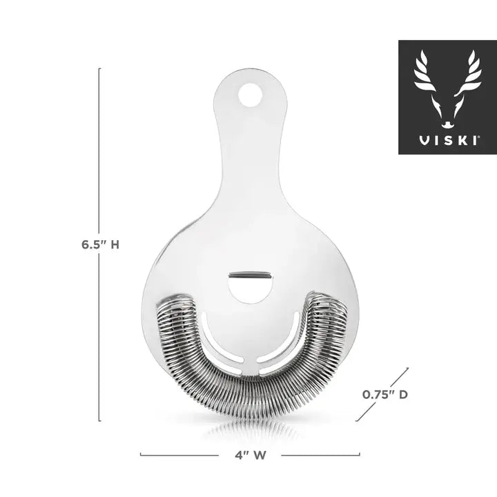 Viski - Harrison Polished Stainless Steel Hawthorne Strainer