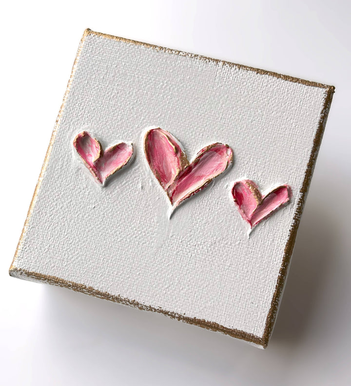 Coddiwomple - Tiny heart trio canvas | valentine easter grace sacred