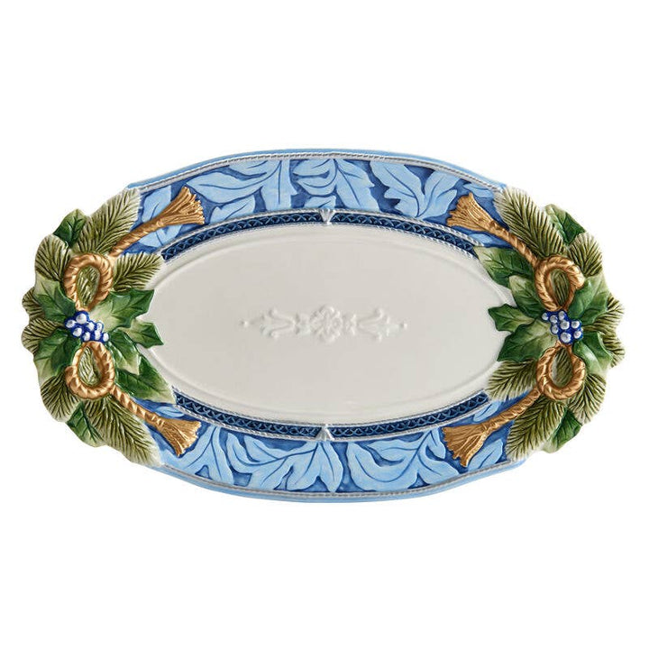 Fitz and Floyd® Mikasa® Pfaltzgraff® - Fitz & Floyd Holiday Hme Blue 17in Oval Platter Gift Box Pkg