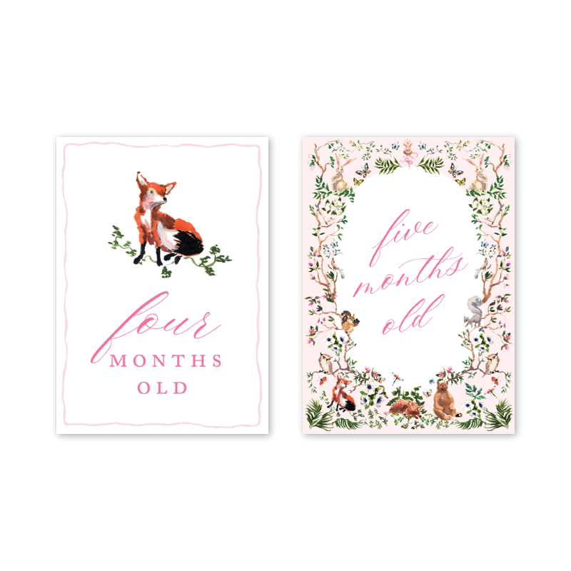 Dogwood Hill - Woodland Pink Milestone Cards: Milestone Cards - Set of 15