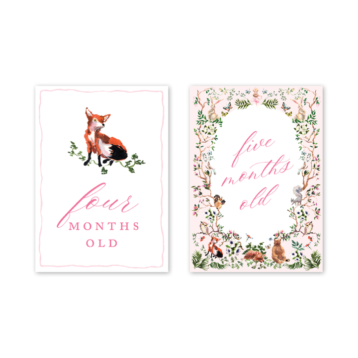 Dogwood Hill - Woodland Pink Milestone Cards: Milestone Cards - Set of 15