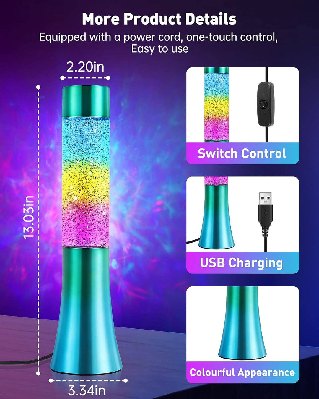 Tech Mod Lava Lamps – Glitter Green