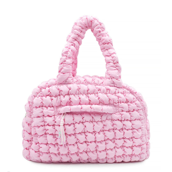 OMG Accessories - Quilted Scrunchies Medium Duffle Bag: Bubble Gum