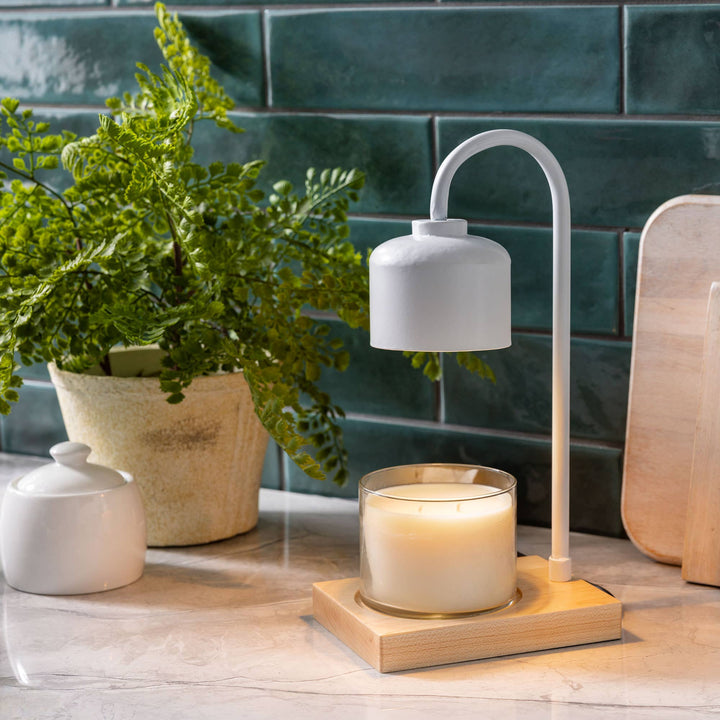 Candle Warmers Etc. - White & Wood Arched Candle Warmer Lamp