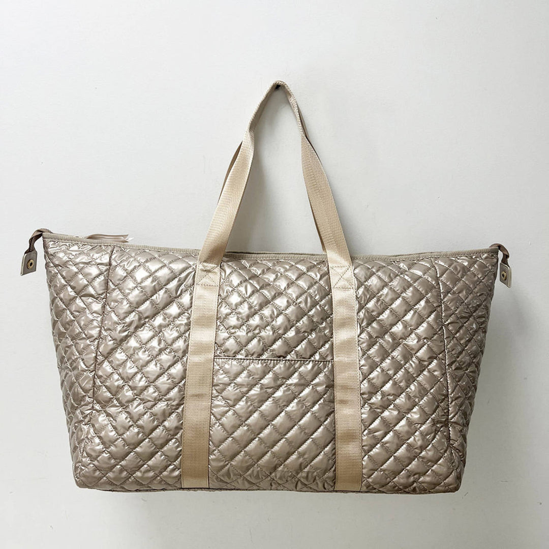 Lemonbella - The Debra Diamond Gold Metallic Patent Weekender