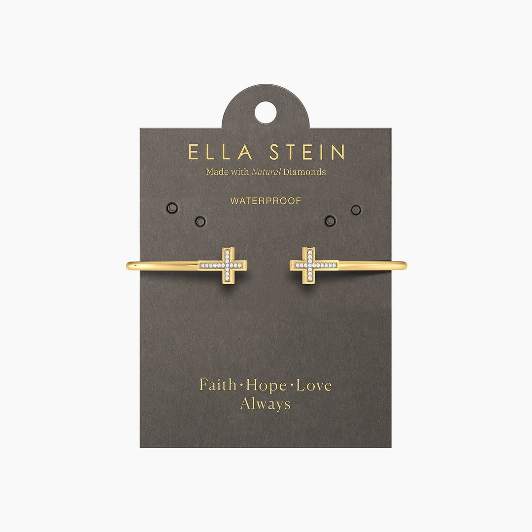 Gold Cross Flexi Cuff Bracelet
