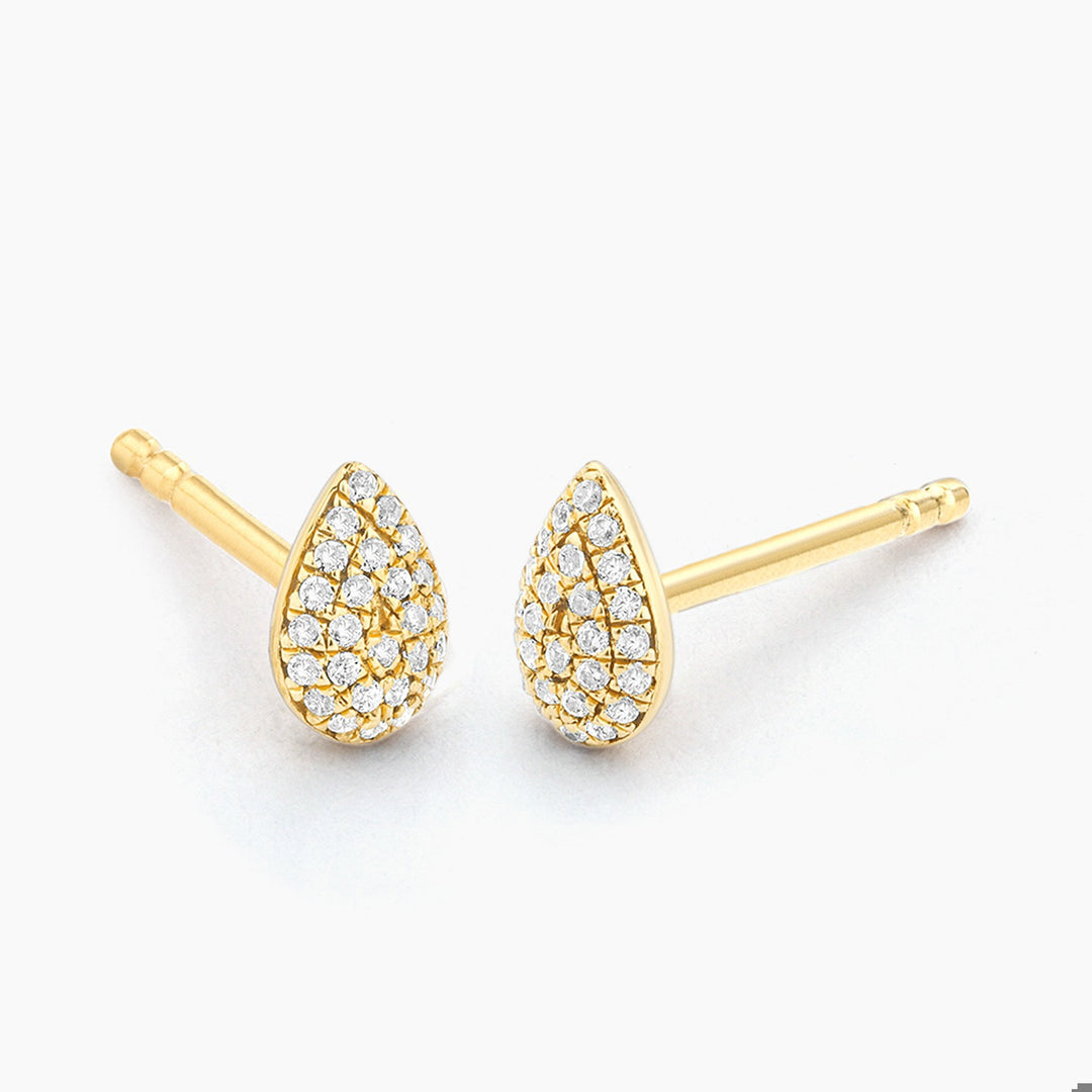 Gold Drop Stud Earrings