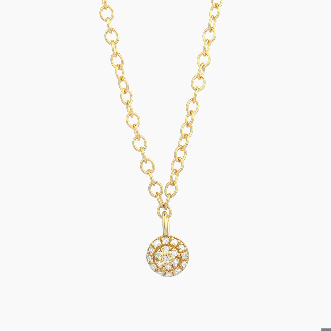 Gold Small Circle Pendant Necklace