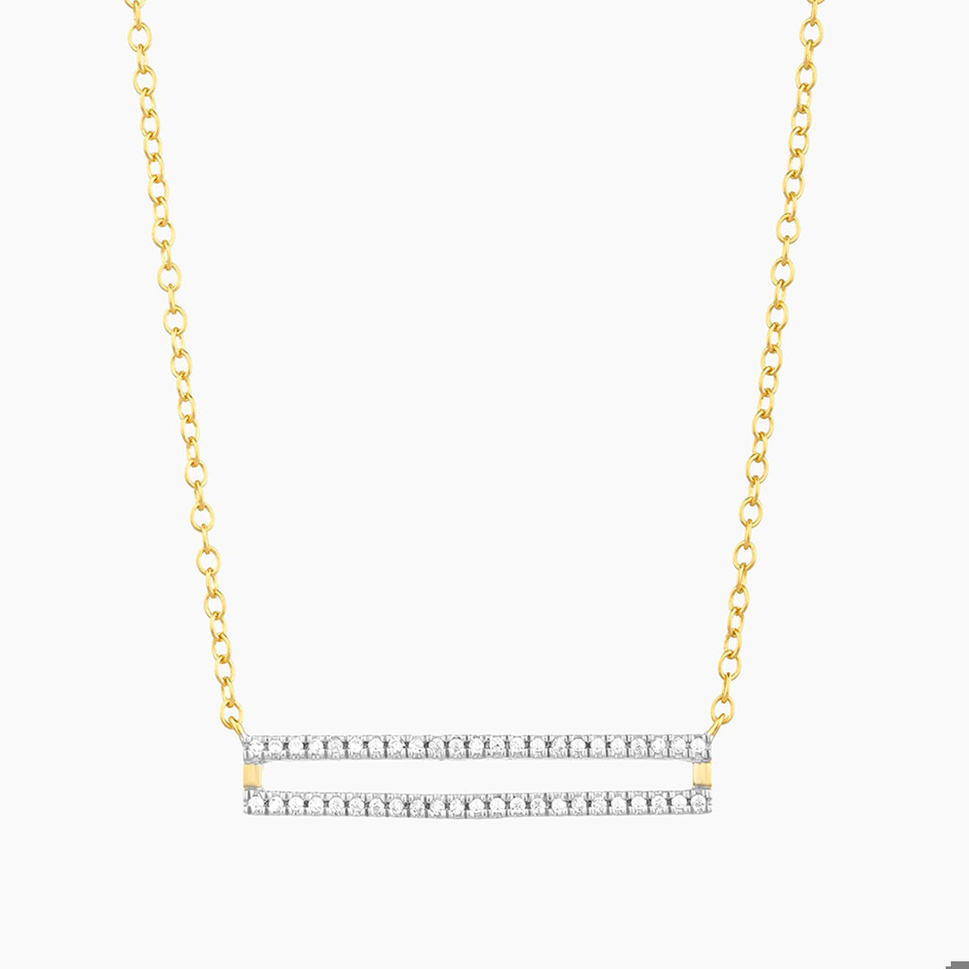 Gold Set the Bar Pendant Necklace