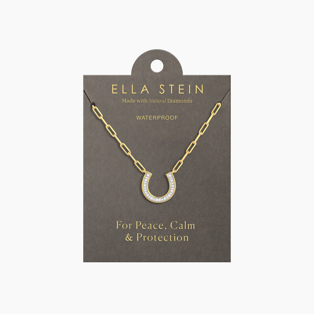 Gold Lucky Horse Shoe Pendant Necklace