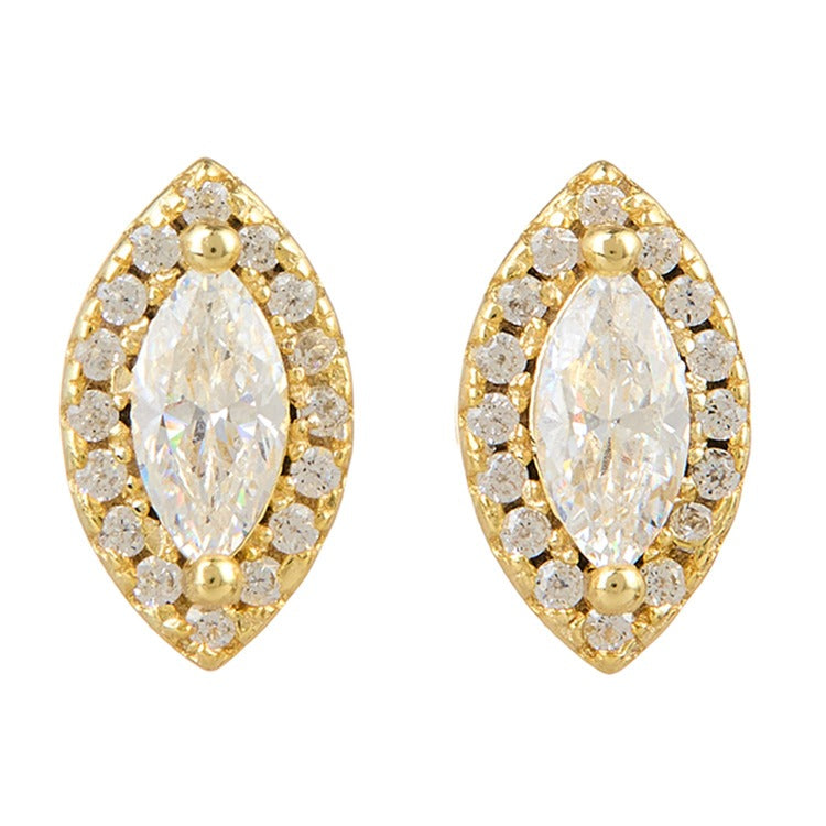 Oval cz stud earrings