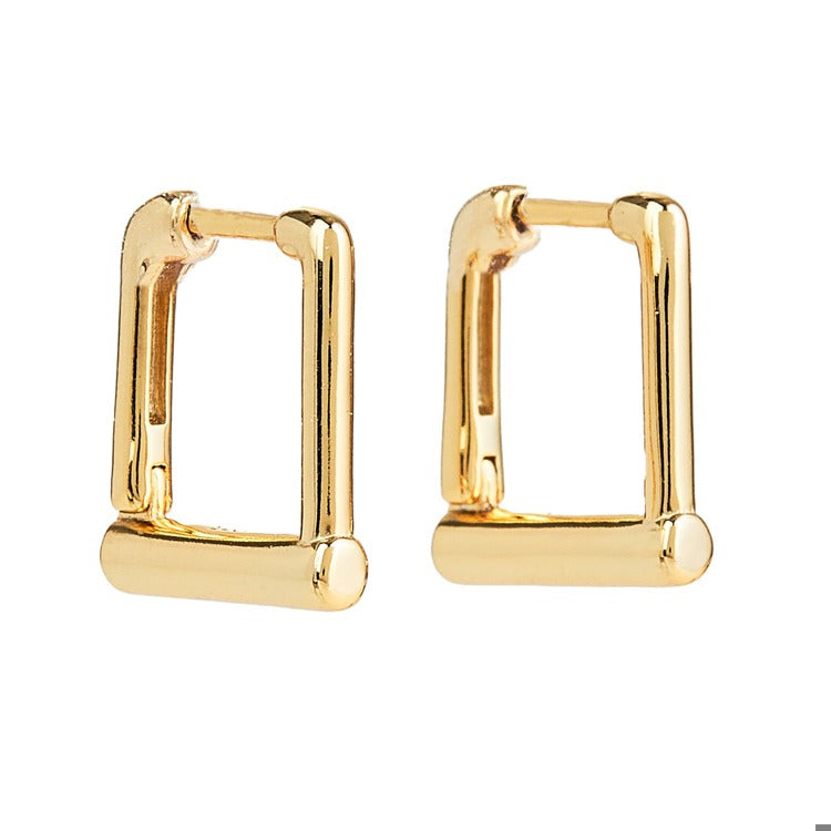 Square huggie hoops