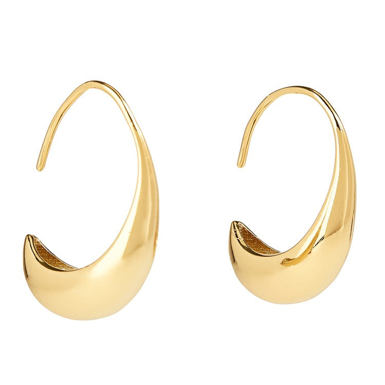 Modern C shaped curved hoop earrings