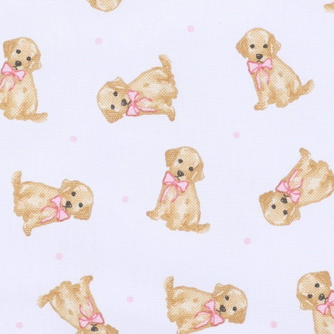 Magnolia Baby - Sweet Golden Print Ruffle Zip Footie - Pink: 9 Months