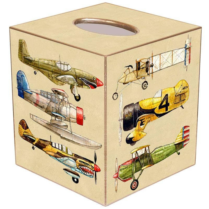 Marye-Kelley - Vintage Airplanes Tissue Box Cover