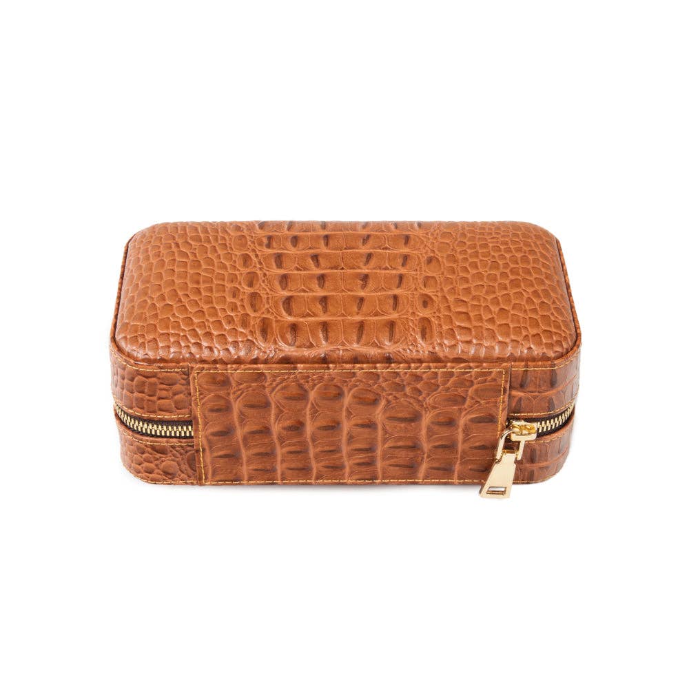 Brouk and Co. - Dean Croco Cigar Travel Humidor Case (Brown)