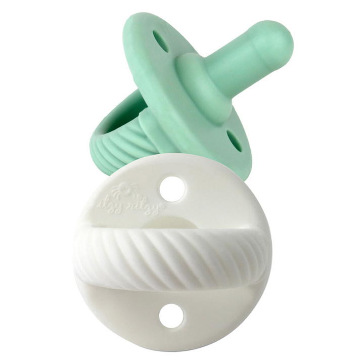 Itzy Ritzy - Sweetie Soother™ Pacifier Sets (2-pack): Robin's Egg Blue + Navy Cables