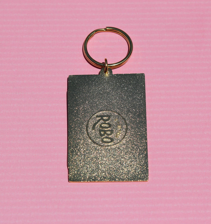 R is for Robo - Cassette Tape Gold Keychain Retro Nostolgia Gifts for Women