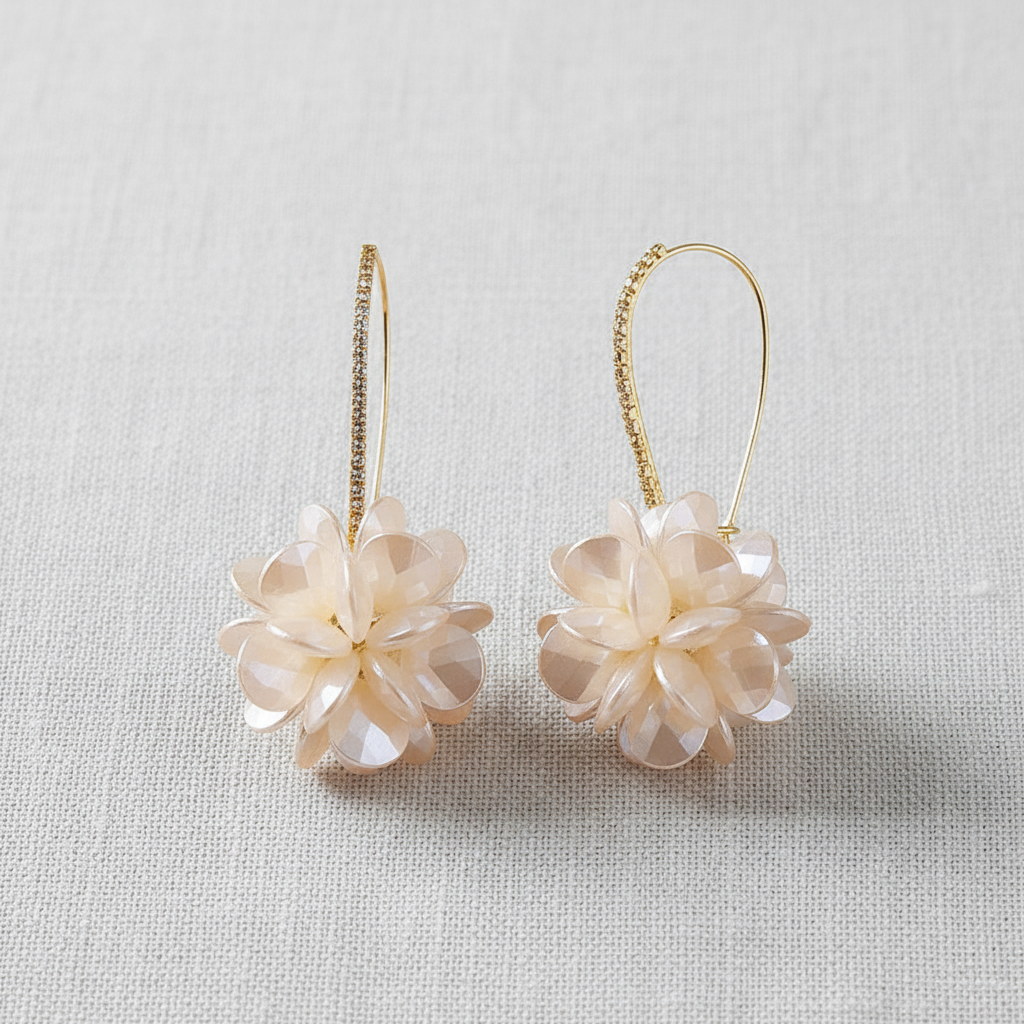 paperln - Acrylic Floral Rhinestone Drop Earrings