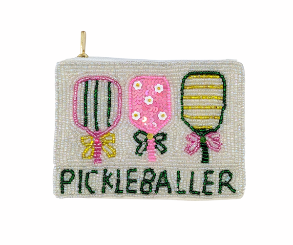 Nima Accessories Inc - Ladies Fully Beaded PICKLE BALLER Themed Coin Purse