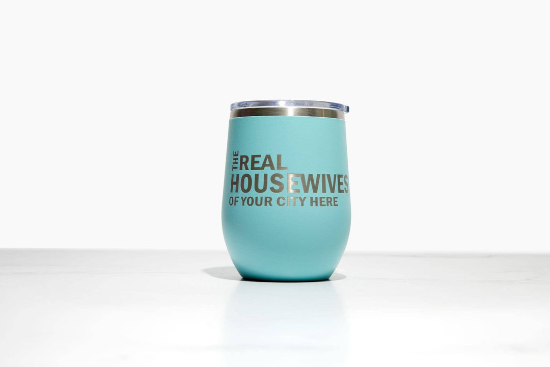 Calm Down Caren - Real Housewives of YOUR CUSTOM CITY Polar Camel Wine Tumbler: Pink