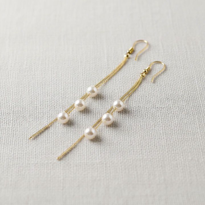paperln - Vintage Pearl Tassel Drop Earrings