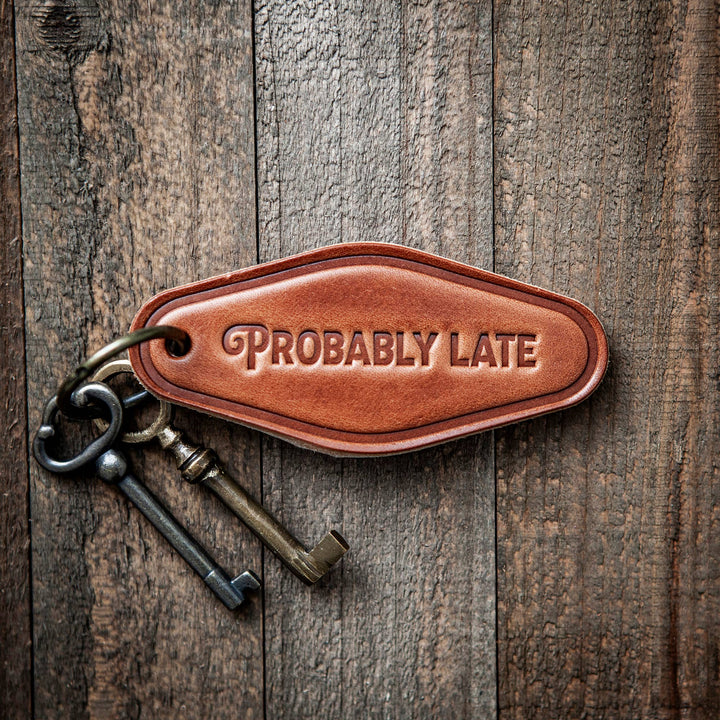 Sugarhouse Leather - Probably Late Leather Keychain Motel Style