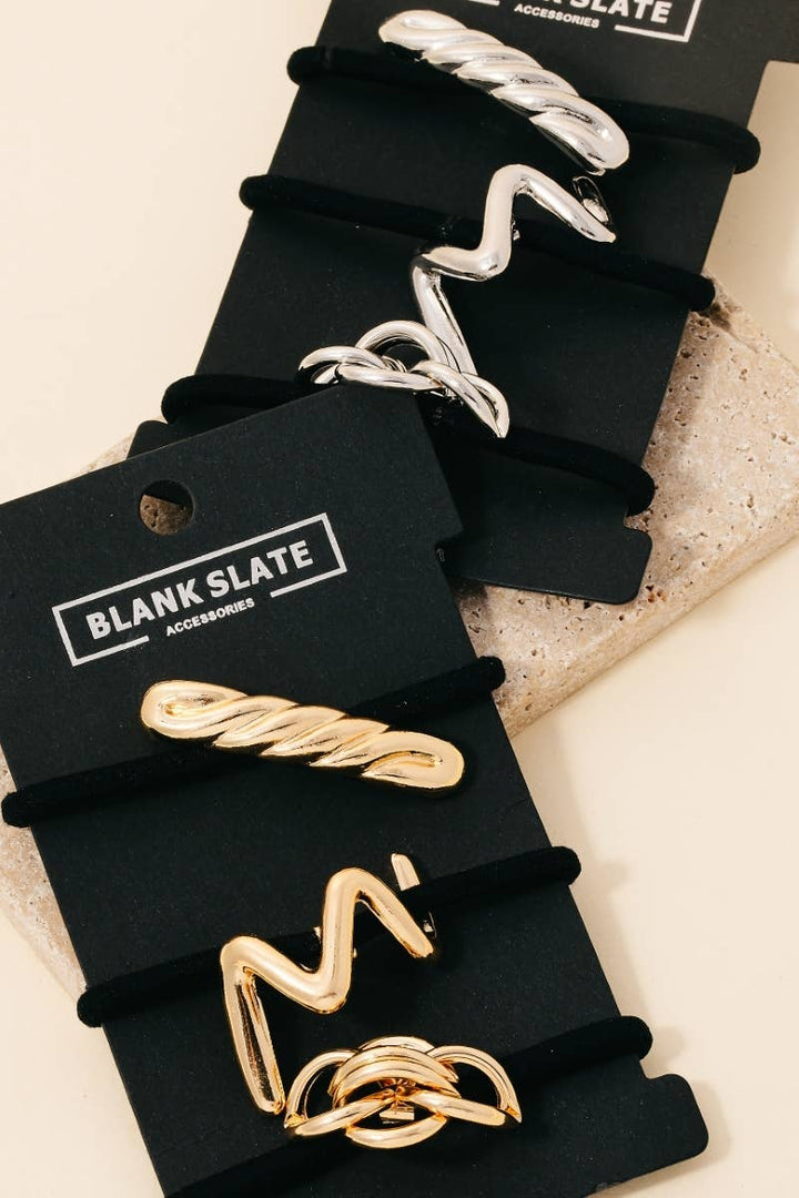 Anarchy Street - Mixed 3Pc Metallic Charms Hair Tie Set: G
