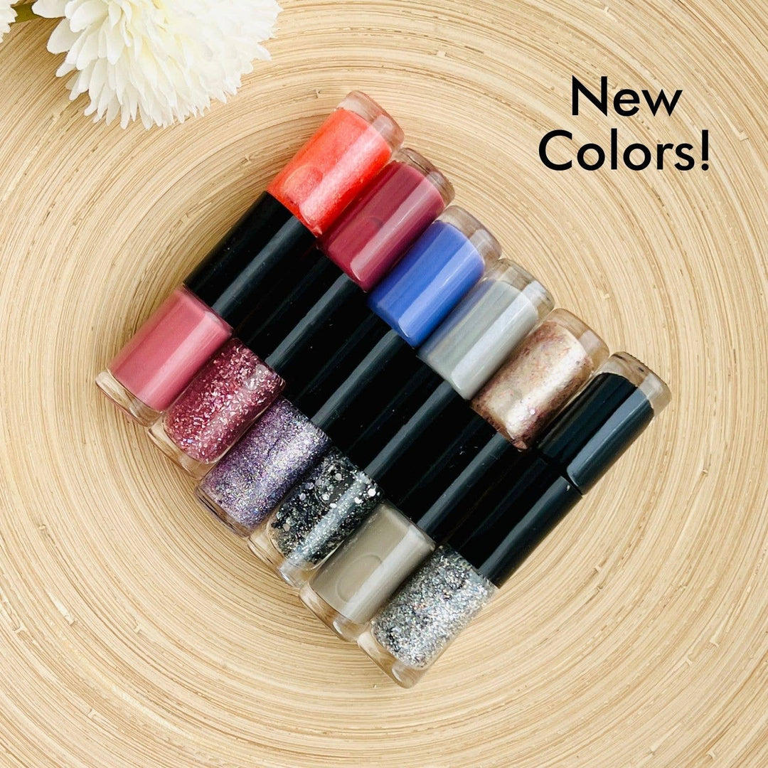 Tiny Gift Society - Double Nail Polish - Trendy Colors, Glitter Polish Gift: Nude Glitter