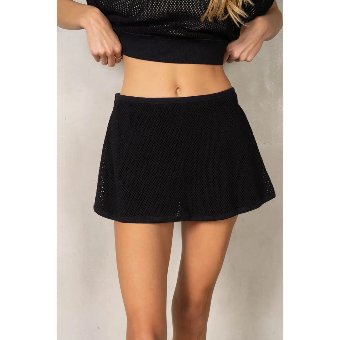 Heavy Cotton Mesh Skort