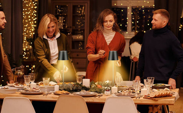 LAX Gadgets - Sleek Cordless Table Lamp- Adjustable Lighting for Any Space: White