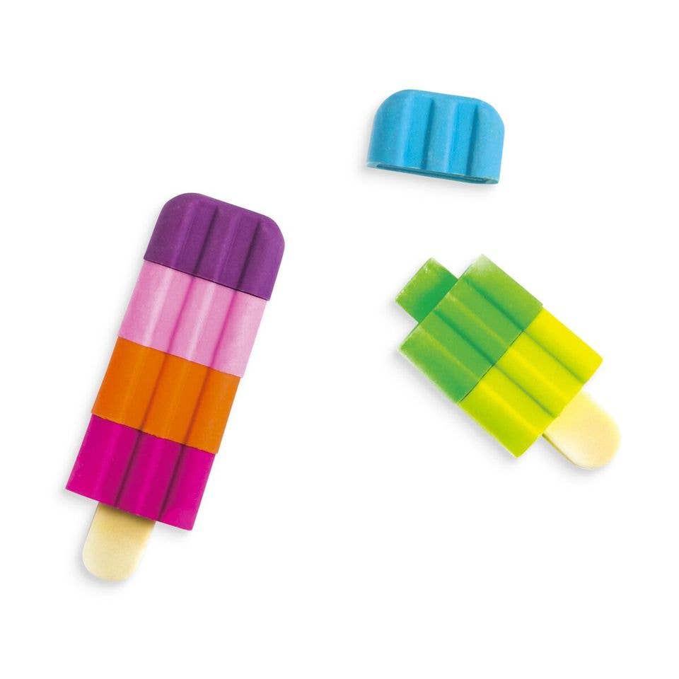 OOLY - Icy Pops Scented Puzzle Erasers - Set of 4