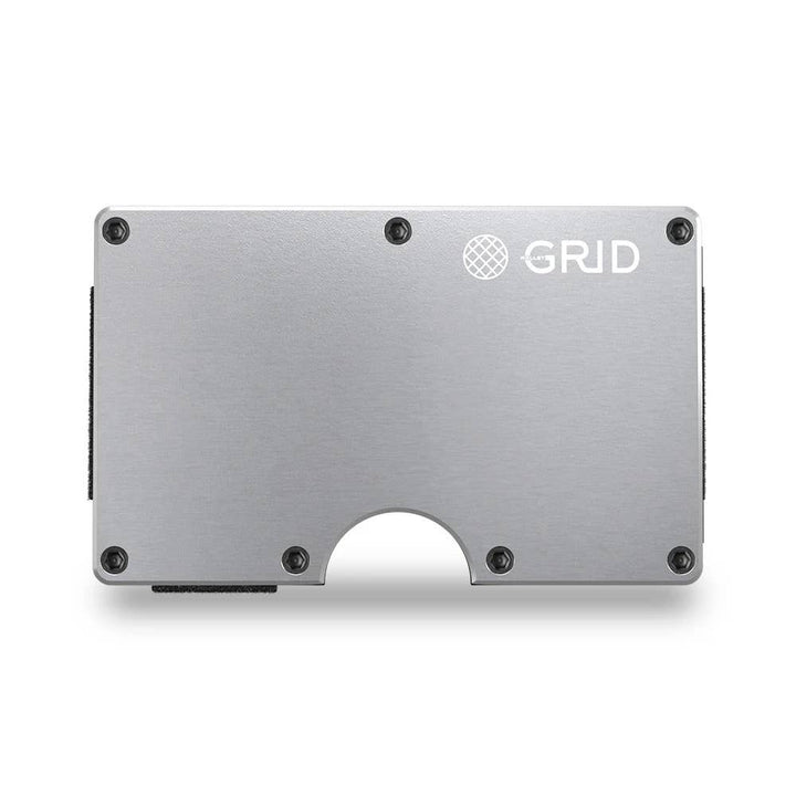 GRID Wallet - Grid Wallet // Silver Aluminum: Silver / Aluminum / 3.38"L x 2.12"W x 0.23"H