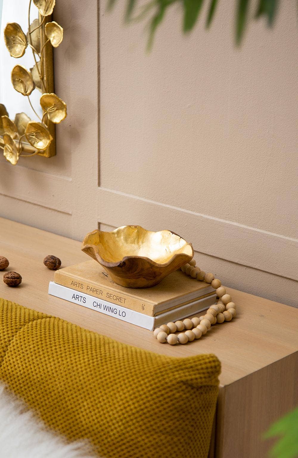 A&B Home Group Inc. - Teak Bowl With Gold Foil