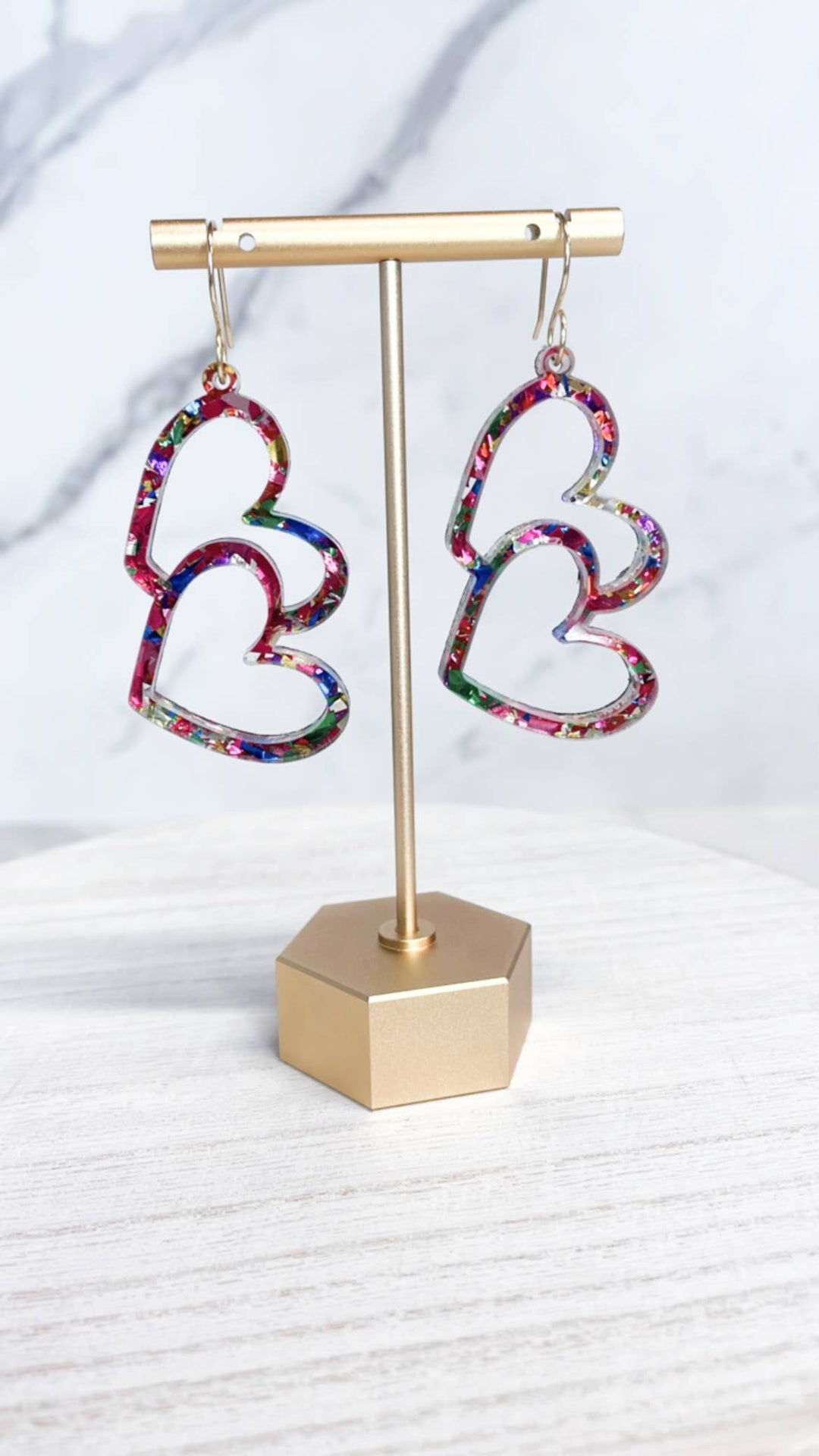 The Adorned Fox - Double Heart Earrings