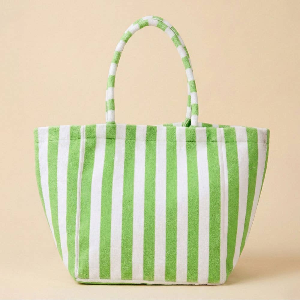 Sensibling Corp. - Striped Terry Tote Bag: Pink&Green