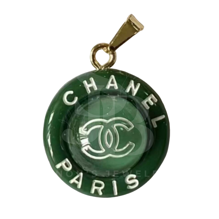 Shannon's Jewelry Bar - CHANEL Charm Zipper Pull Resin Green Round CC 18mm