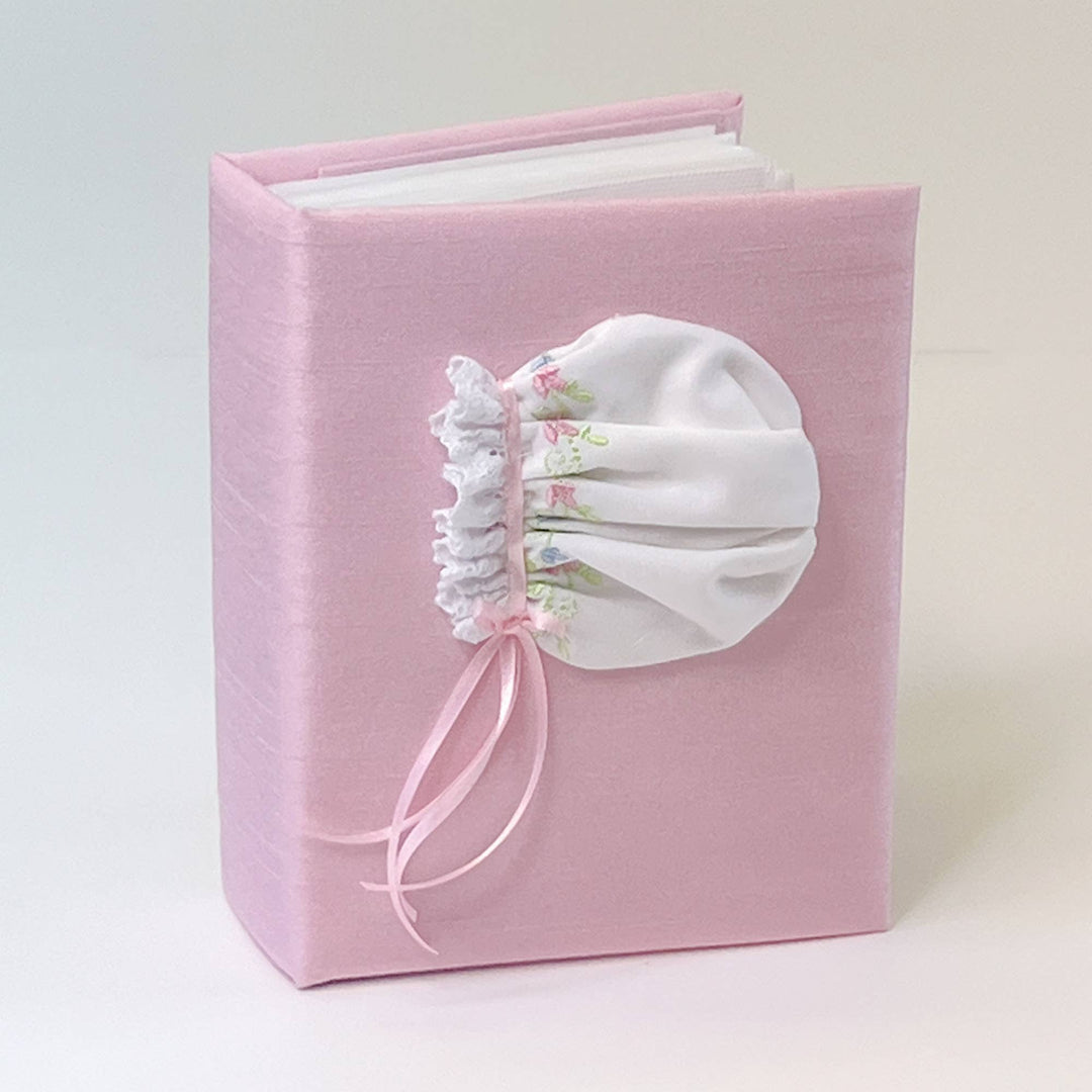 MARCELA - Small Photo Album-Swiss Batiste Dress Flowers on Shantung