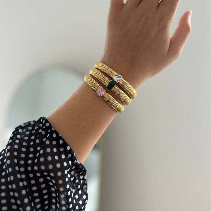 Sahira Jewelry Design - Serenity CZ Gold Bracelet