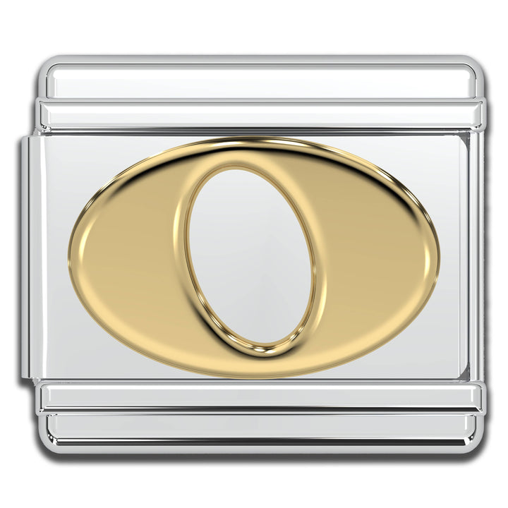 Natalia - Italian Charm Letters A-Z - 9mm Gold Bracelet Charms: K