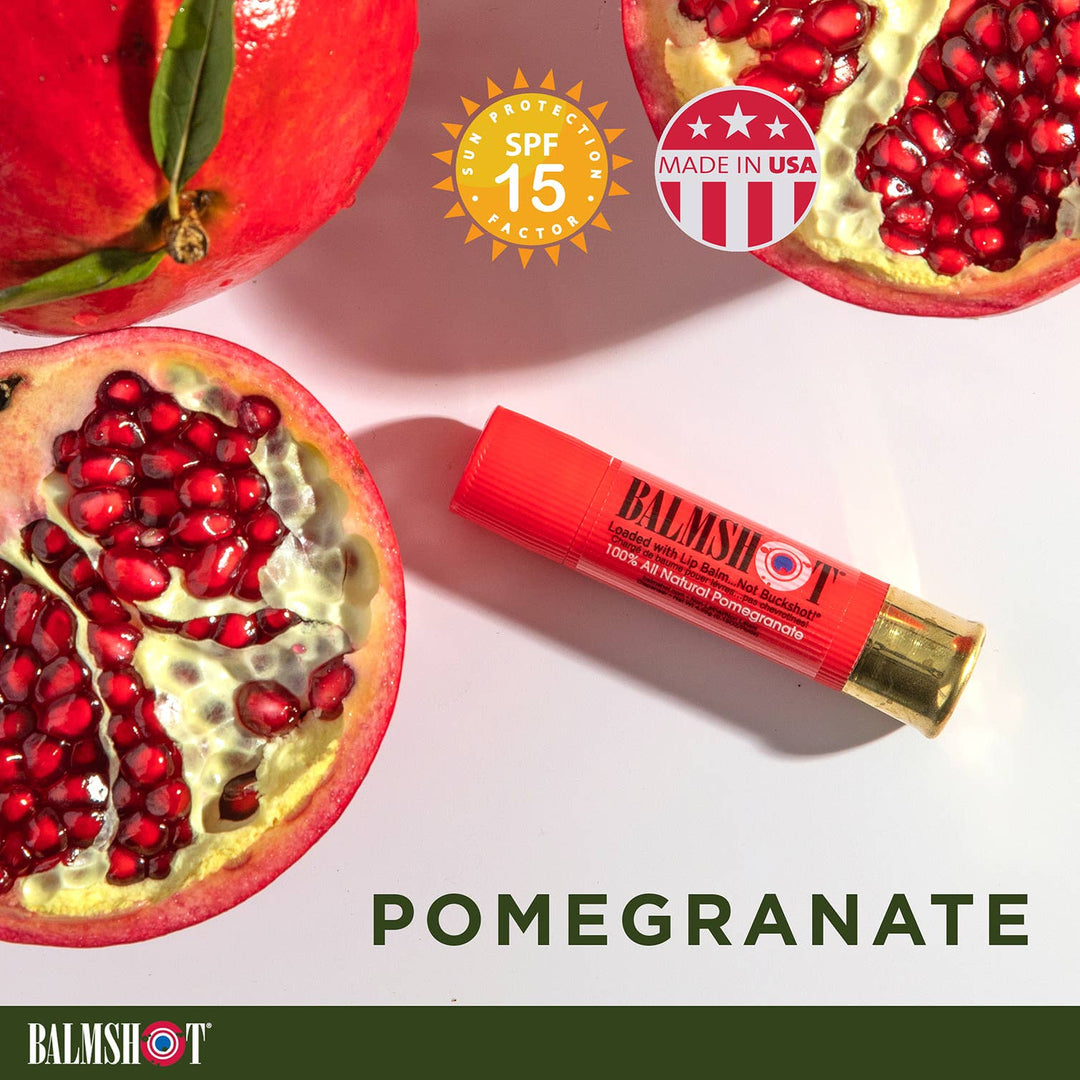 BALMSHOT Lip Balm - Pomegranate Beeswax Lip Balm(100% All Natural)