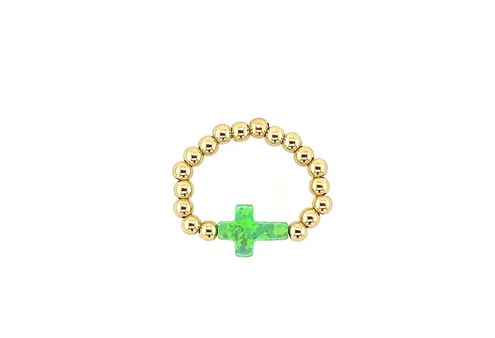 bara boheme - Cross Ring: BUBBLEGUM / GOLD FILLED / 8