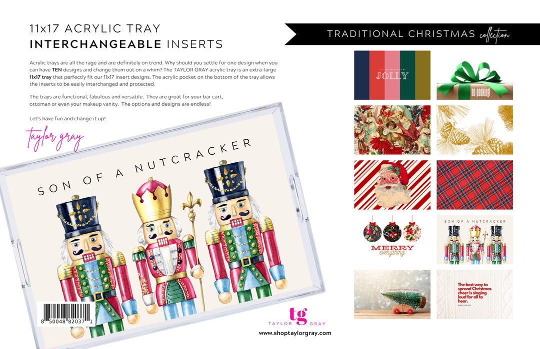 TAYLOR GRAY - 11x17 TRADITIONAL CHRISTMAS insert set of 10